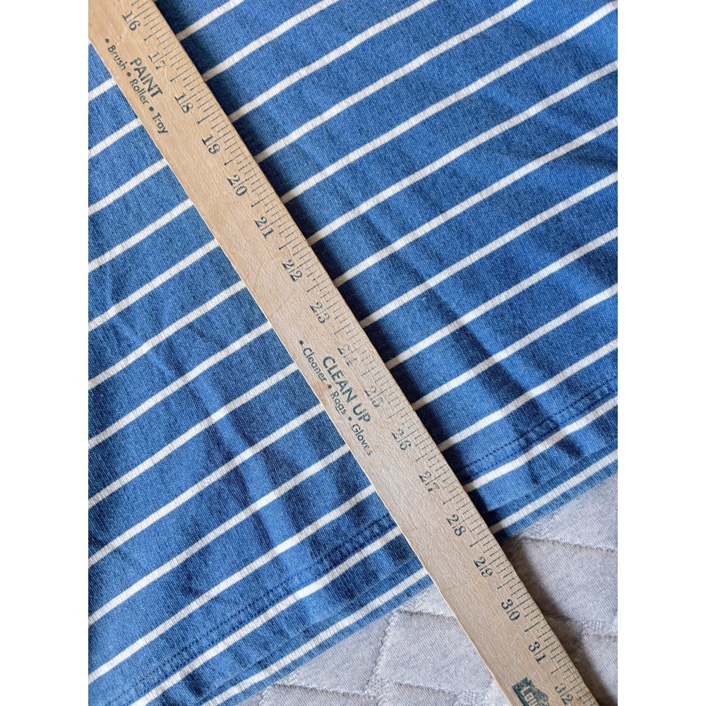 Quaker Marine Supply Polo Shirt Mens Small Blue Stripe Heavyweight Long Sleeve - Picture 9 of 10